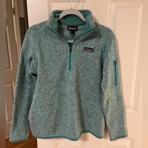 Patagonia Better Sweater 1/4 Zip in Mint green, Medium